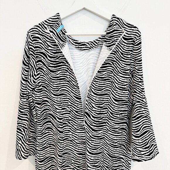 J. McLaughlin Catalina Cloth Zebra Print Flare Sleeve Knee Length Dress Large - Picture 7 of 8